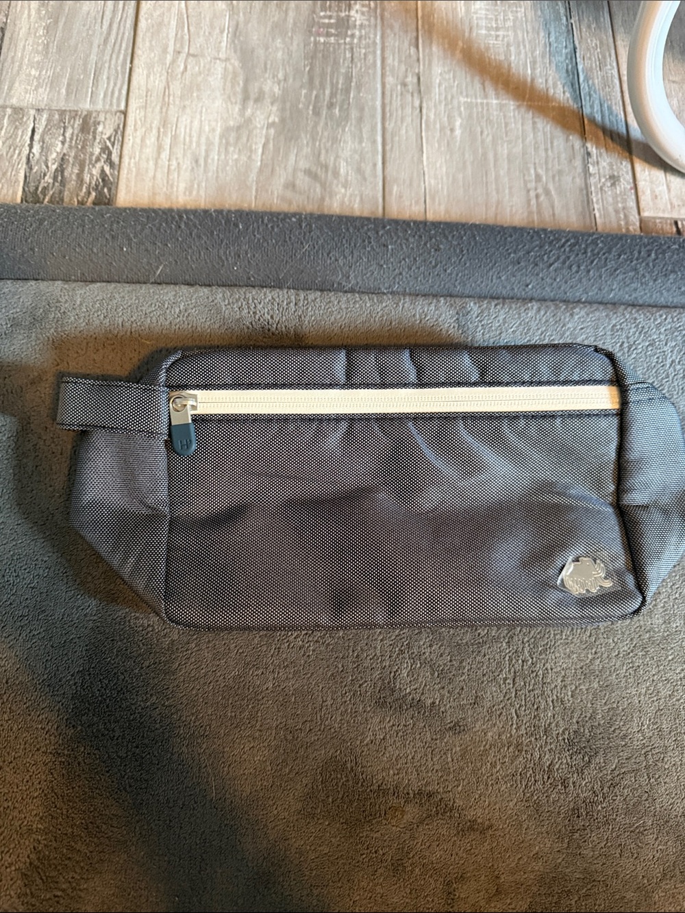 Men's zip close durable toiletry Bag with Front Zip and Logo Patch